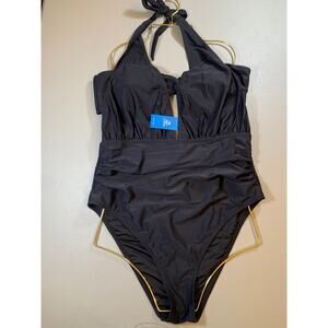 NWT Cupshe Black Halter High Waist Bikini Set Size XL